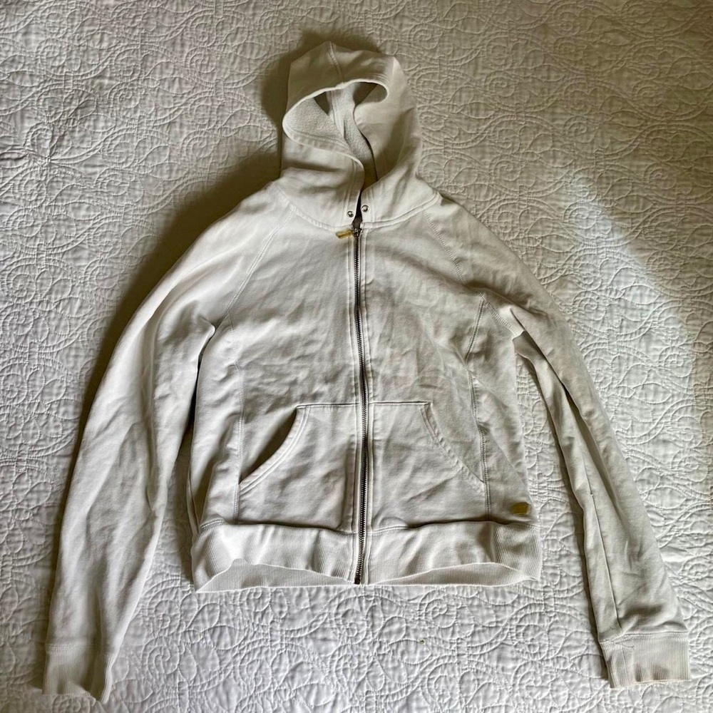 White Cropped Zip Up Jacket